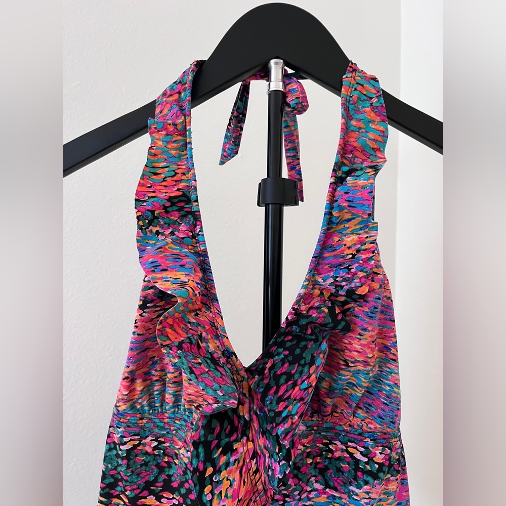 🌈 Assets by Sara Blakely (Spanx) Halter Tankini Top | Flattering Fit | Sz M - Picture 6 of 10